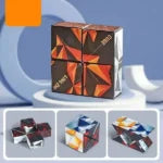 3D Geometric Cubic Toys Reversible Magnetic Magic Cube Anti Stress Hand Flip Puzzle Game Kids Reliever Fidget Toy