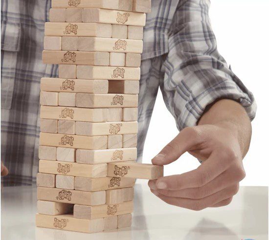 Classic Jenga Wooden Stacking Tower Board Game for Kids & Adults – Hardwood Jenga Game