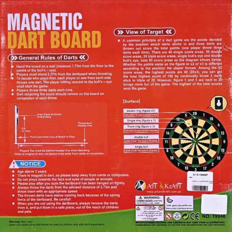 Magnetic Dart Board Game Best for Kids, Teens & Family Dartboard Game Set High Quality Magnet Board