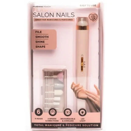 Rechargeable Salon Nails Kit Electronic Nail Filer, Buffer, Shiner, Cuticles and Nail Polish Remover, and Full Manicure and Pedicure Kit Machine