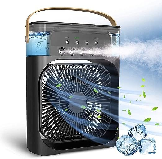 USB Evaporative AC Cooler With 7 Colors LED Light & 5 Spray Modes