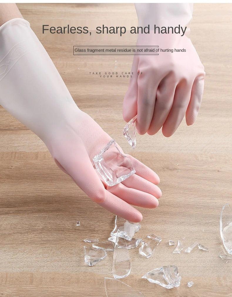 1Pair Silicone Cleaning Gloves Dishwashing Cleaning Gloves Scrubber Dish Washing Sponge Rubber Gloves Cleaning Tools